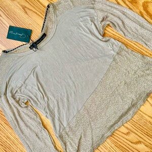 PJK Patterson J. Kincaid Grey Barren Mesh Top Women’s XS NWT